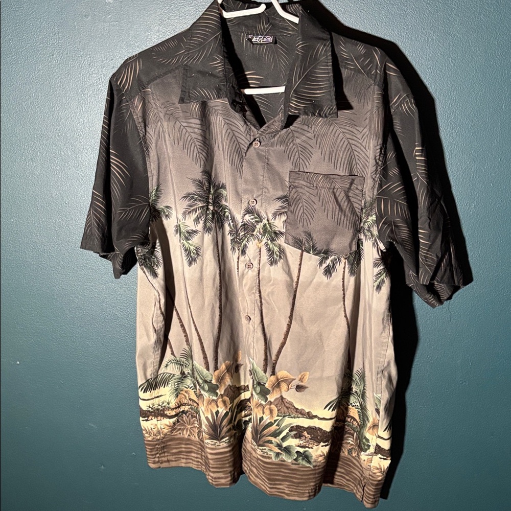Vintage 90s Y2K Urban Rags Mens Tropical Palms Short Sleeve Shirt Size XL